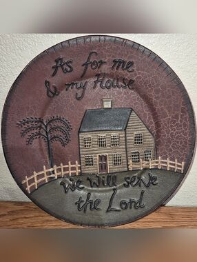 Ragon House Primitive Redware Pottery 10' Inch Plate Ornament